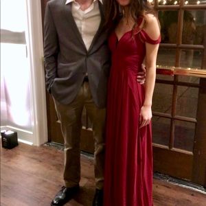 Lulu's Ocean of Elegance Wine Red Maxi Dress